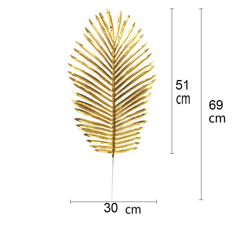 Gold leaves 51cm "Золотая серия" искусственные растения монстера пластиковые тропические Пальмовые Листья домашний сад Декор Аксессуары фотография Декор листья - Цвет: Gold leaves 51cm