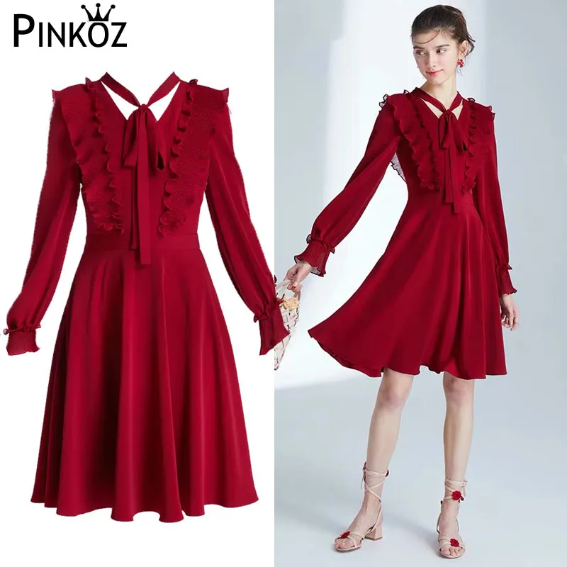 Pinkoz 2019 высокое качество весенние женские Подиумные вечерние платья Новые