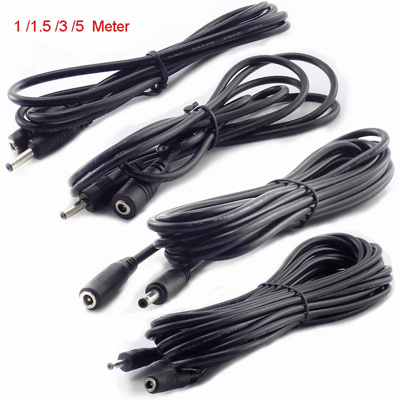 

1/1.5/3/5 Meter DC Power Cable Extension 5V 2A Cord Adapter 3.5mm x 1.35mm DC Male DC Female Connector for CCTV Security Camera