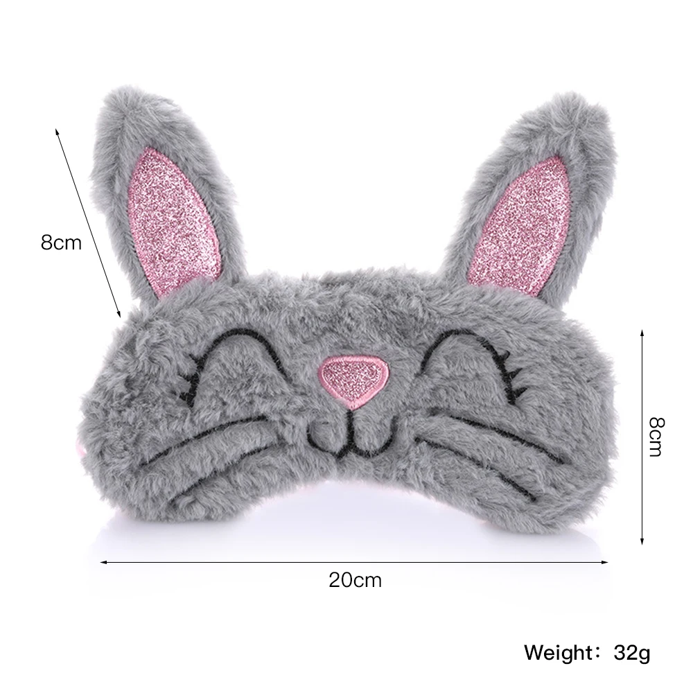 

Hairy Children Sleep Mask for Eyes Bandag Plush Rabbit Lovely Eye Patches Child Sleeping Mask Kid Cute Animal Sleep Masks Soft