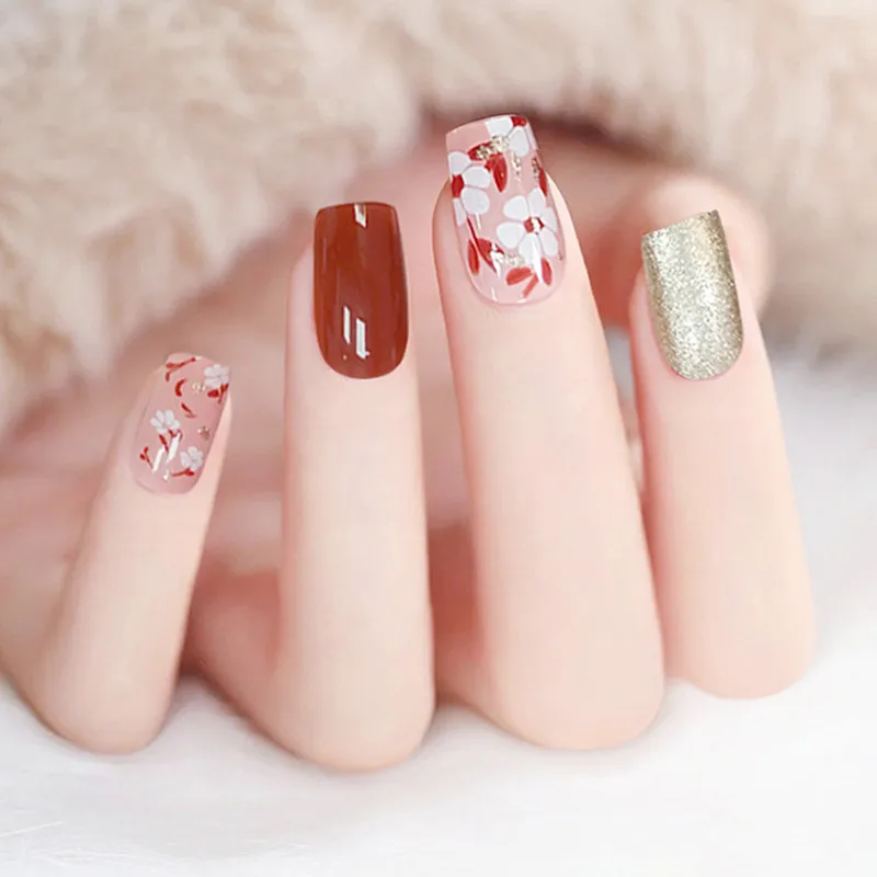

24pcs/Set Press on Nails Multiple Types And Designs Are Available False Nails Detachable And Wearable Full Cover Nail Tips