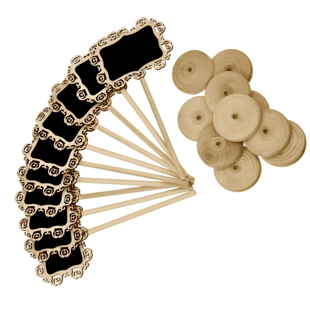 

12pcs Mini Chalkboards Hollowed Frame Blackboard with Stand for Message Board Signs