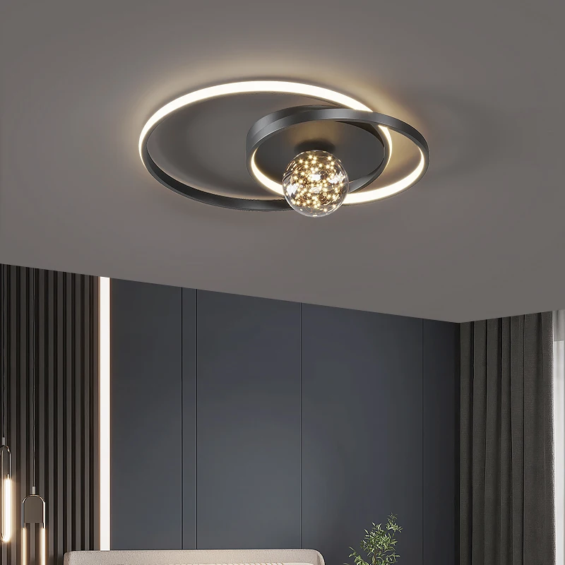 

Lustre Indoor LED Ceiling Light Modern Home Fixture Lamp For Kitchen Children's Room Living Dining Room Black&Gold Luminaire