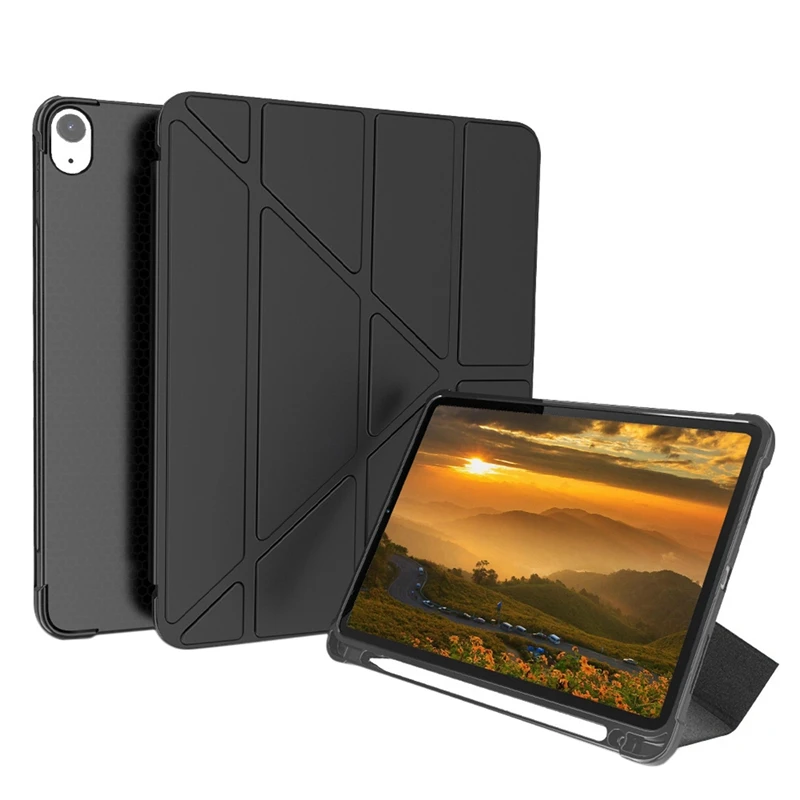 2pcs tablet case for ipad air4 10 9 inch silicone anti drop tablet protection case with pen slotdark blue black free global shipping