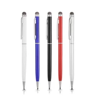 universal 2 in 1 capacitive touch screen stylus pen with cloth head for androidios mobile phone tablet for iphone for huawei