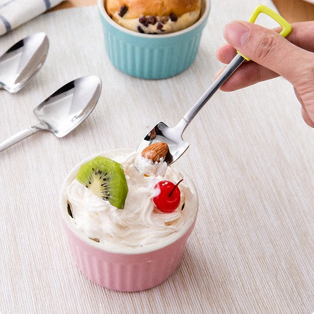 Прекрасный Детский металлический Нержавеющая сталь ложки Творческий Лопата