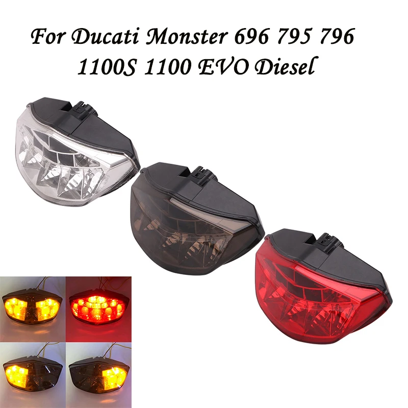 Для поездок на мотоцикле Ducati Monster 696 795 796 1100S 1100 EVO дизельный хром задний светильник
