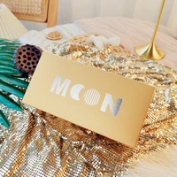10pcs golden white gilding letters moon square box cake chocolate gift holiday baking boxy handbox paper knife fork paper box