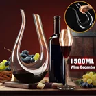 U-образный графин для вина, 1500 мл, ручной работы, Хрустальный графин для вина, бренди, шампанского, бутылка-декантер, аэратор для всей семьи
