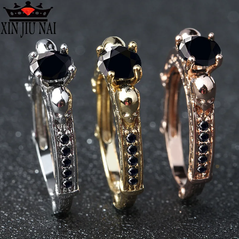 Европейский хит продаж розовое золото/Свадьба Ретро готический панк череп