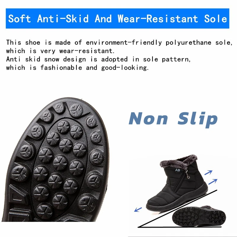 GRITION/женские сапоги Сезон Зима Водонепроницаемая обувь нескользящие модные