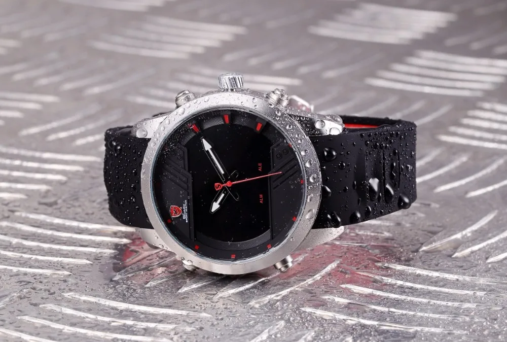 Спортивные часы Sawback Angel Shark, выпуск, Брендовые мужские светодиодный часы с календарем, модные цифровые военные уличные силиконовые наручные часы/SH540