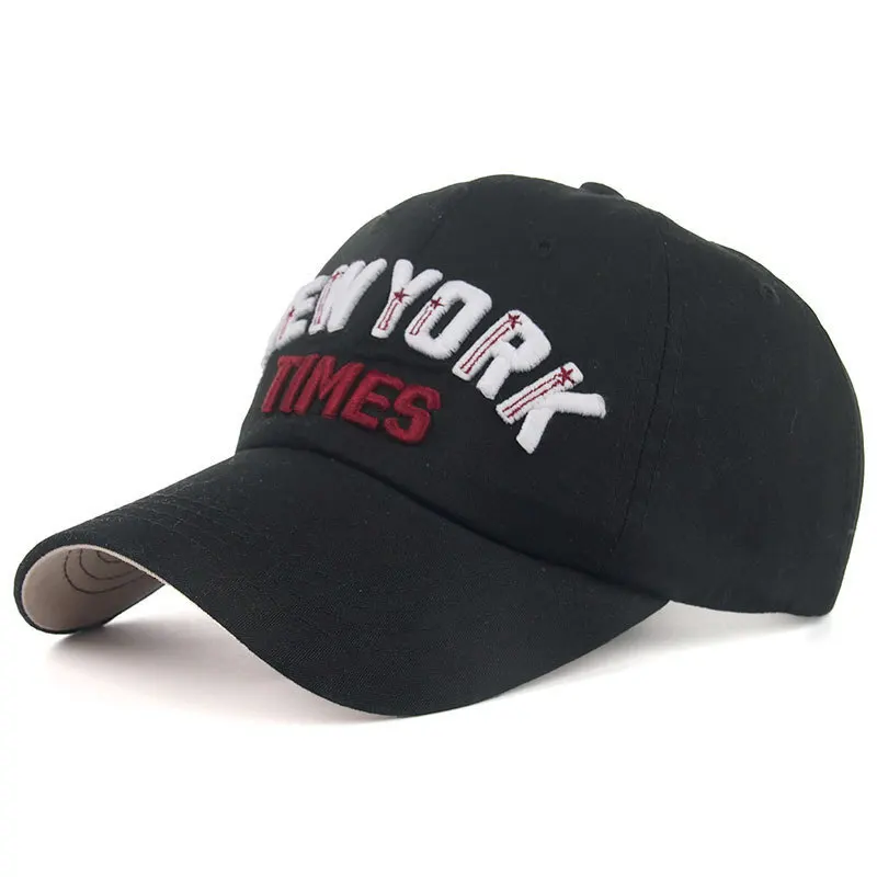 Высококачественная бейсболка с козырьком из чистого хлопка вышивкой New York Times B349 |