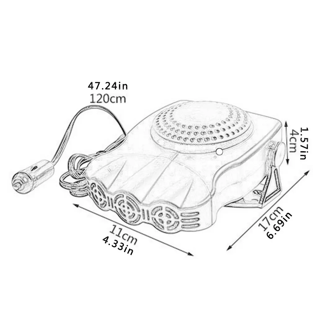 

Universal car Auto Air Heater Electric Heating Fan Demist & Defrost Noise-free Warm Air Blower for 12V car hot fan