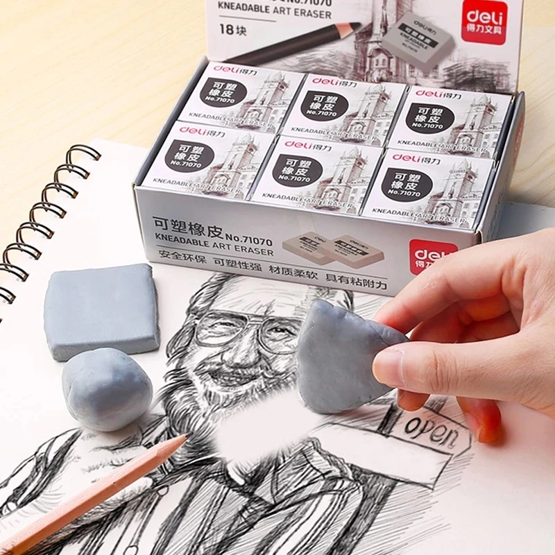 

Deli1pcs Plasticity Rubber Soft Cute Eraser Student Drawing Sketch Highlight Kneaded Rubber For Art Design Plasticine Stationery