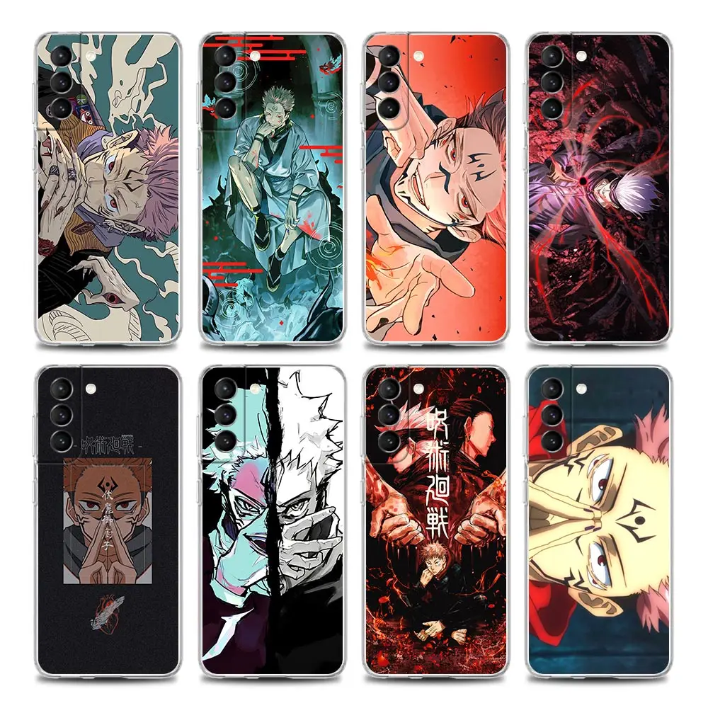 

Anime Jujutsu Kaisen Clear Phone Case for Samsung S9 S10 4G S10e Plus S20 S21 Plus Ultra FE 5G M51 M31 S M21 Soft Silicon