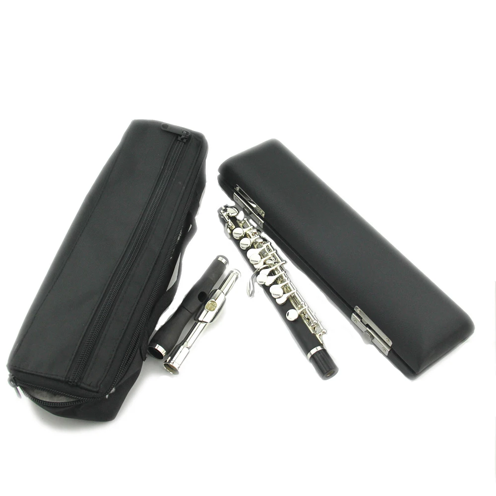 

C Key Tone Half-size Flute Piccolo 2 mouthpiece composite woodpipe body