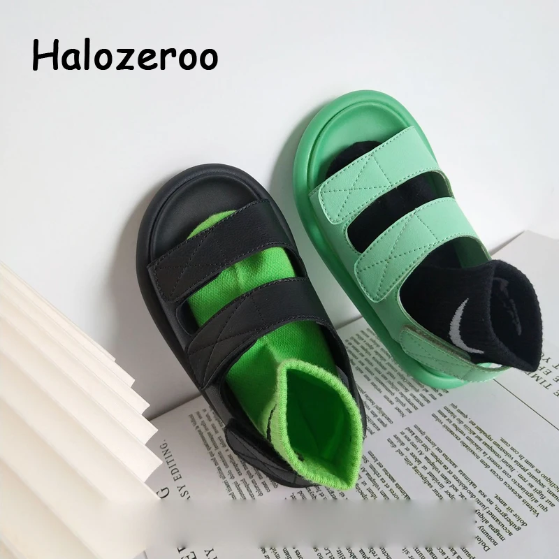 

New Summer Kids Beach Sandals Children Green Brand Shoes Baby Girls Soft Casual Sandals Boys Mesh Fashion Flats Sport Sandalias