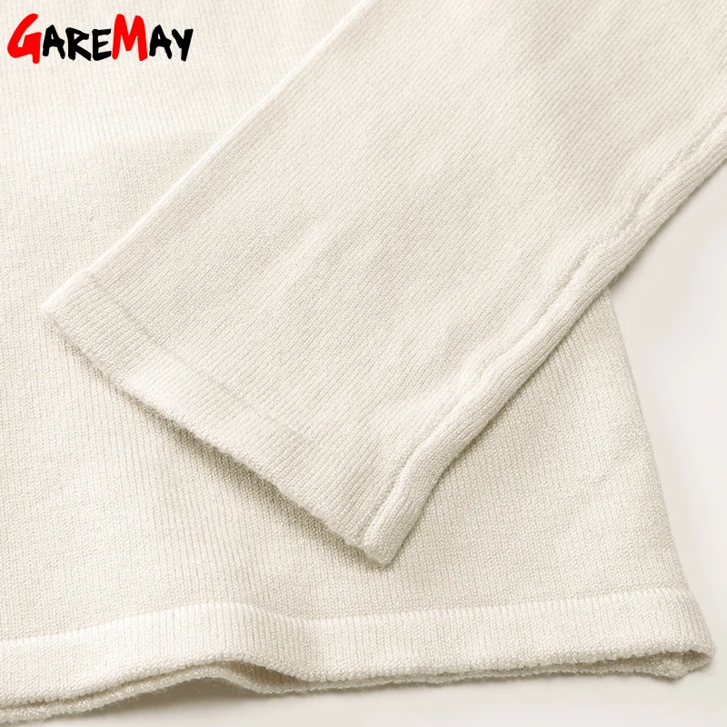 Sweater For Women Knitted Pullovers Off Shoulder Women's Clothes Blusas De Feminina Strapless Slash Neck GAREMAY 7118 | Женская