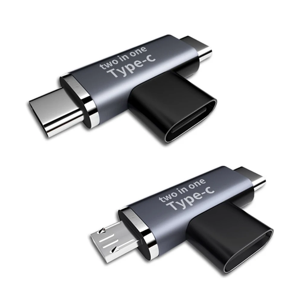 

USB 3.1 Type-c USB C «мама» к двойному USB C «папа» Micro USB 8-контактный адаптер для зарядки и передачи данных для мобильных телефонов и ноутбуков