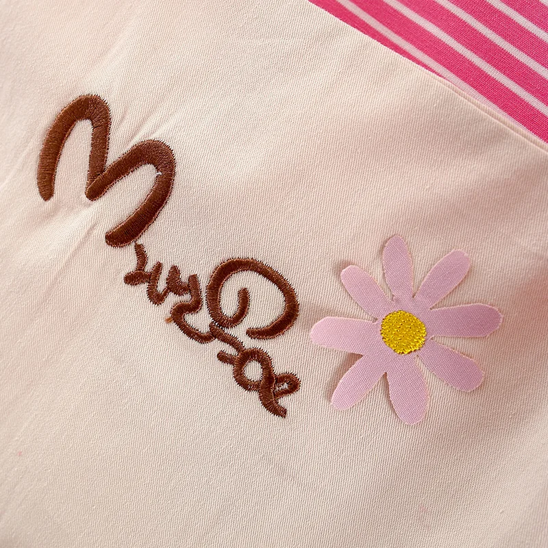 

Baby Girls Casual Dresses 2021 New Summer Newborn Baby Stripped Dress Cute Toddler Girl Flower Embroidery Vestidos 6-24M