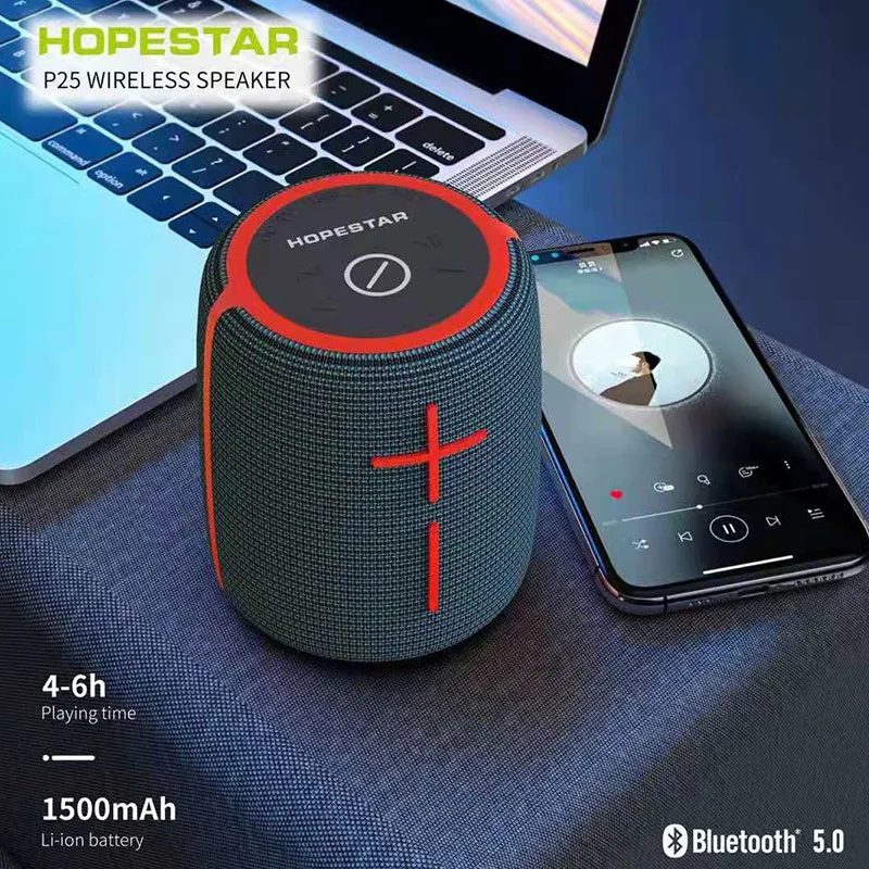 

HOPESTAR P25 Bluetooth Speaker Outdoor Portable Column Waterproof Subwoofer TWS Audio Coupled Mini Computer Speakers FM Radio