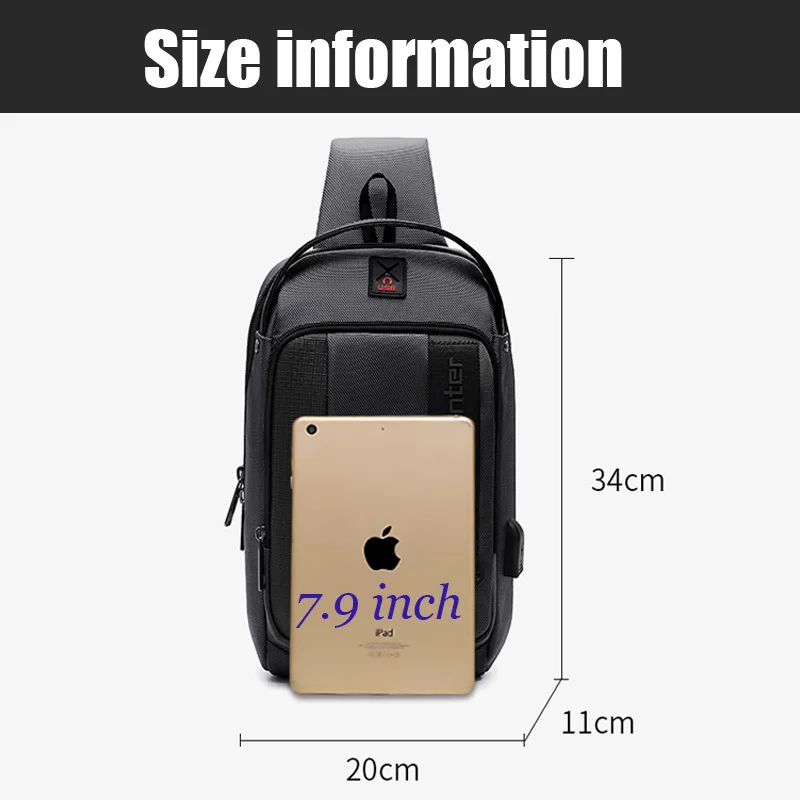ARCTIC HUNTER спортивные сумки через плечо для мужчин зарядка USB Мужская нагрудная