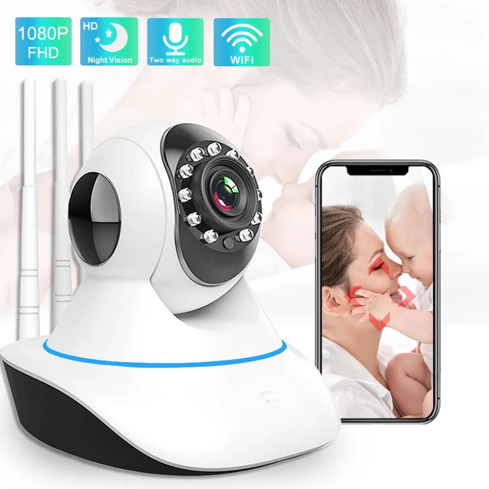 

1080P Baby Monitor WiFi Night Vision Cry Alarm Video Baby Camera Two Way Audio Baby Phone Sleeping Nanny Auto Tracking Camera