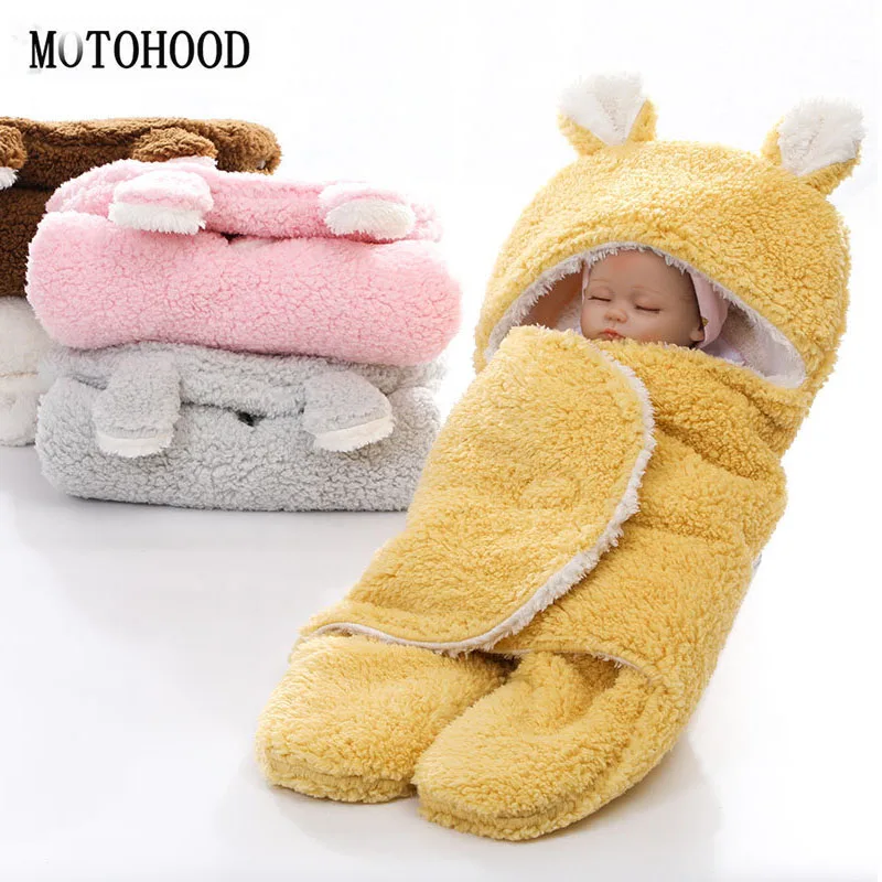 

MOTOHOOD Winter Baby Boys Girls Fleece Velvet Blanket Wrap Double Layer For Newborns Baby Bedding Blanket Winter Infant Quilt