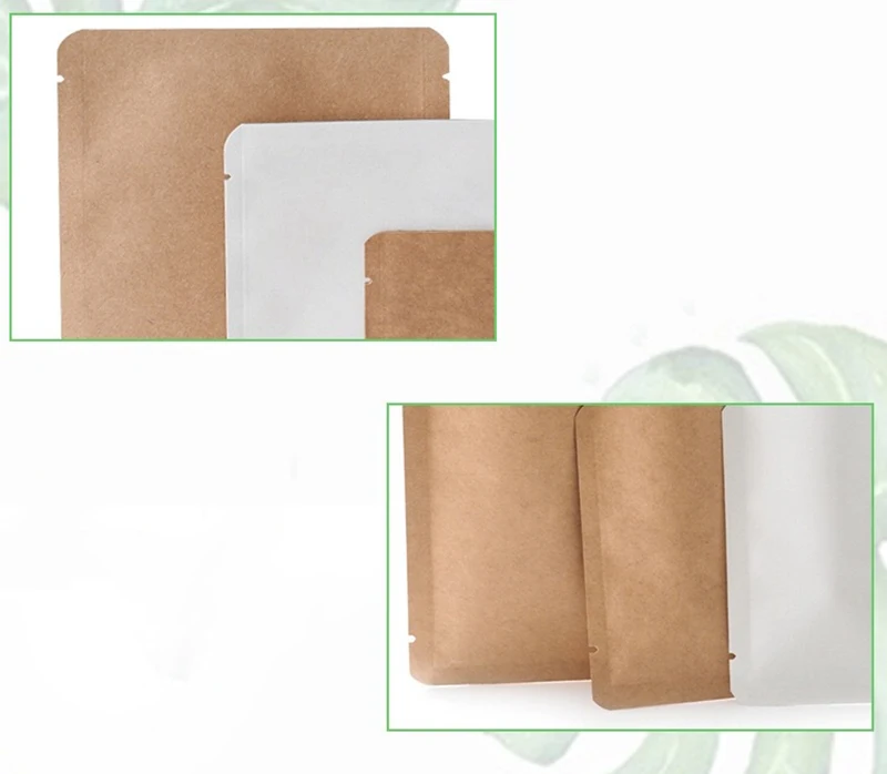 100 шт. пищевой пакет из алюминиевой фольги термогерметичный для продуктов белый