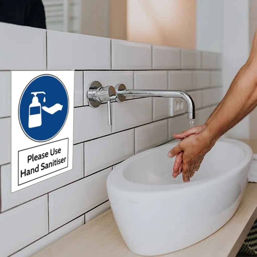 Public Area Warning Wall Stickers Use Hand Sanitiser Please Sign Marker Notice Sticker Self Adhesive Mural Dropshipping | Дом и сад