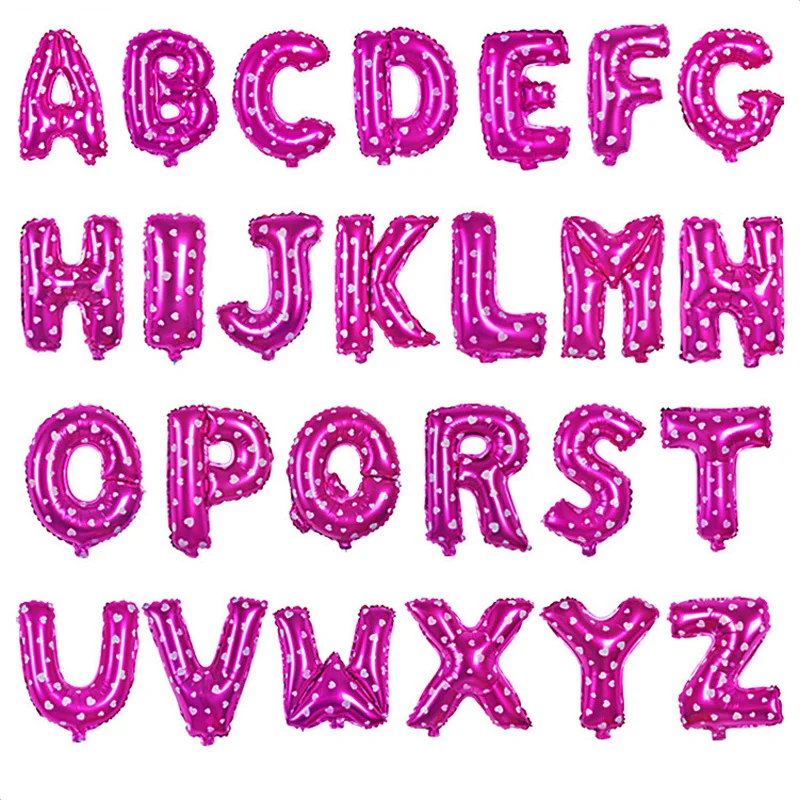 fancy pink 16 дюймов с буквой «А до Z буквы алфавита Фольга воздушные шары письмо День рождения Свадебные украшения для праздника и вечерние поставки на день рождения воздушные шары - Цвет: fancy pink