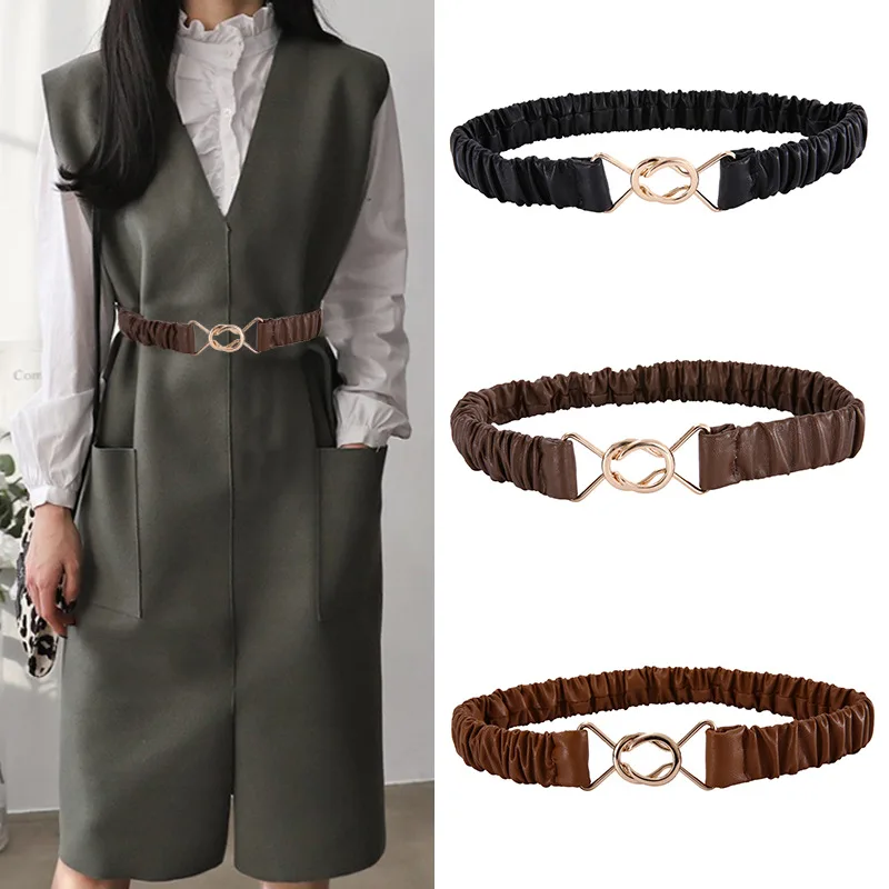 

Luxury Brand Fashion Ladies Thin Waist Belt Elastic Cute Wind Matching Dress Sweater Suit Girdle Decoration Windbreaker Strap