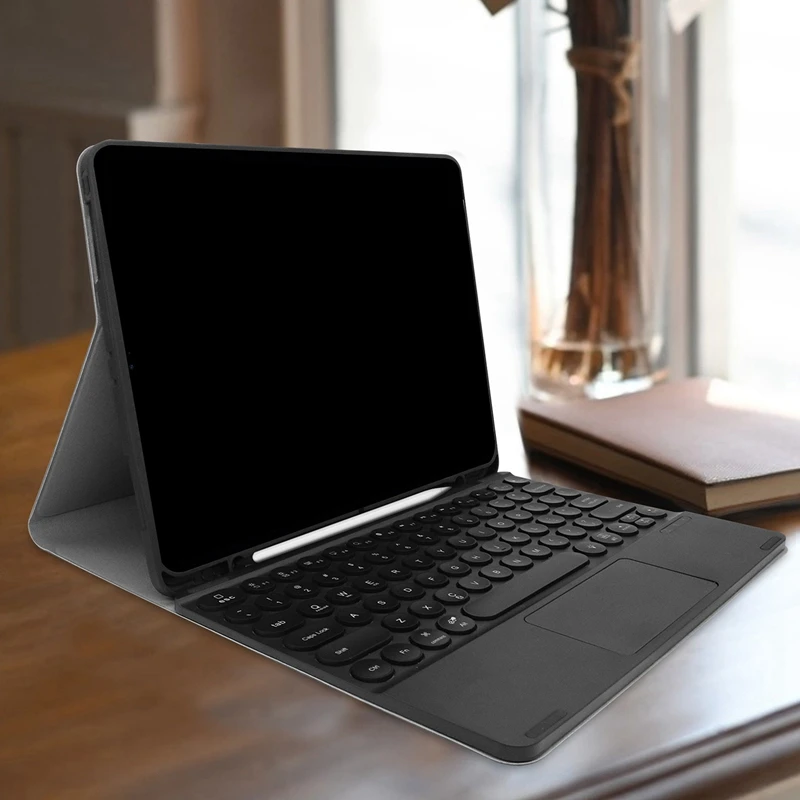 

Wireless Keyboard For 2020 iPad Pro 12.9 Inch PU Case + 7 Color Backlight Contact Keyboard 2 in 1 Magic Leather Case