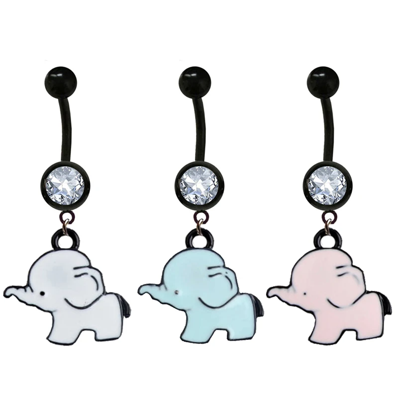 1 шт. модное животное пирсинг для пупка слон кольца стержень из нержавеющей стали