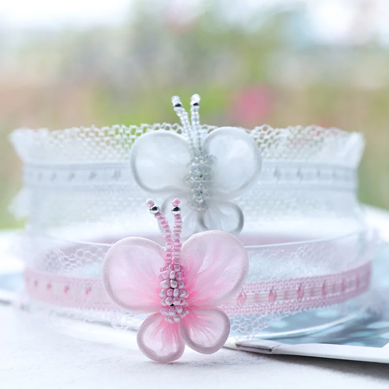 

2021 Fashion Newborn Lace Butterfly Headbands Turban for Baby Girls Handmade Hairbands Toddler Hair Accessories Headwear