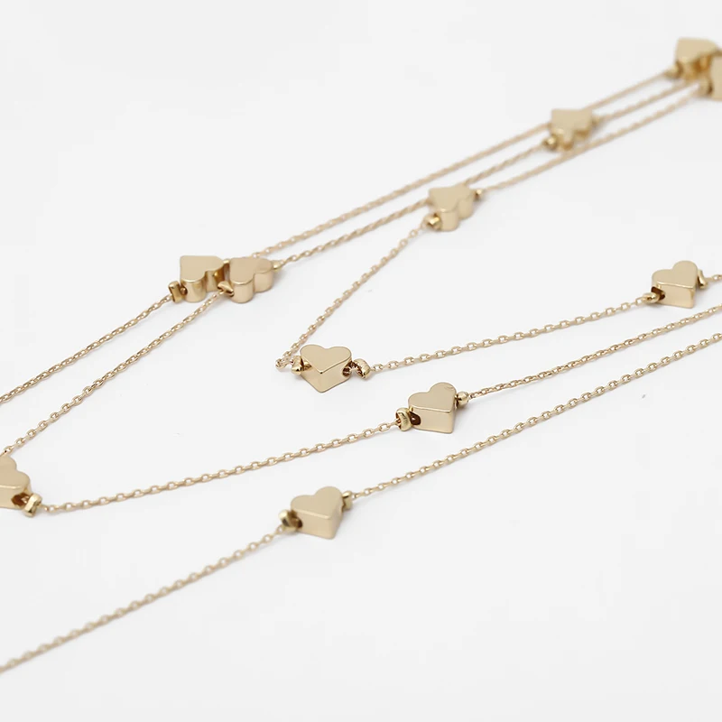 Простой сплава металлический многослойный комплект с принтом в виде сердца