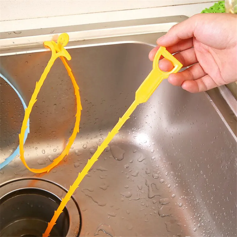 

19.6 inch Kitchen Sink Cleaning Hook Sewer Dredging Spring Pipe Hair Dredging Tool Removal Sink Cleaning Tool