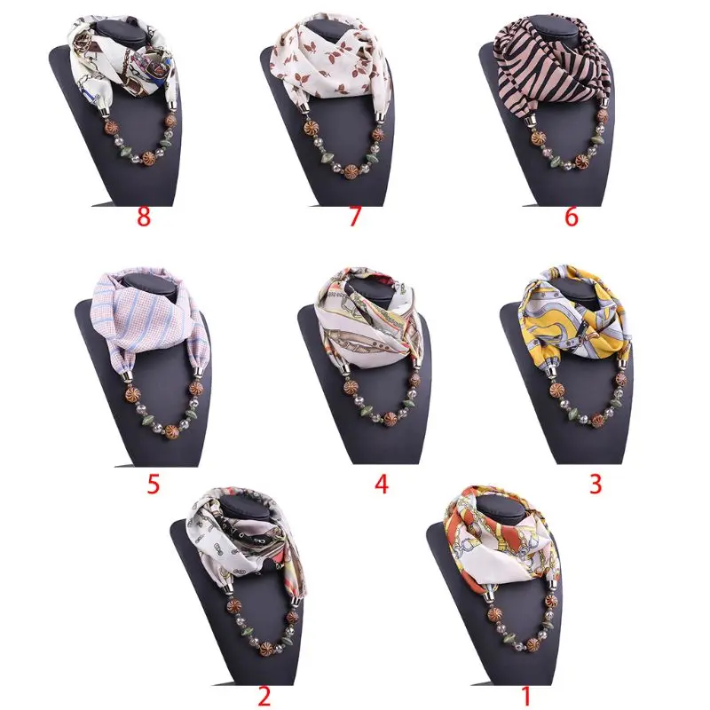 Женский шифоновый кожаный шарф цепочка с принтом бесконечности из