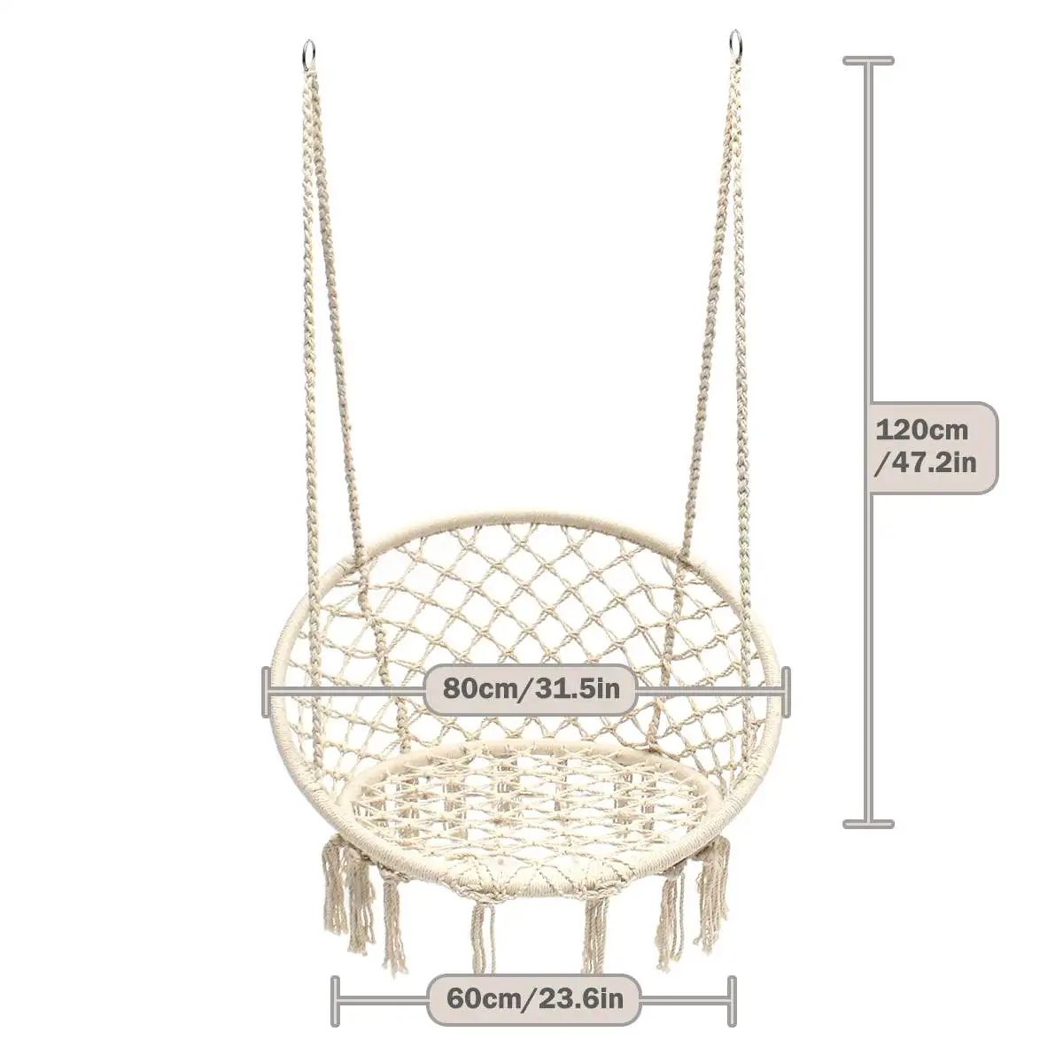

150KG Round Hammock Chair Outdoor Indoor Dormitory Bedroom Yard For Child Adult Swinging Hanging Single Safety Chair Hammock