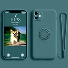 Чехол для iPhone 12, 13, 11 Pro Max, XS, X, R, XR, 8, 7, 6, 6S Plus, iPhone11, 8Plus, силиконовый, с металлическим кольцом-держателем