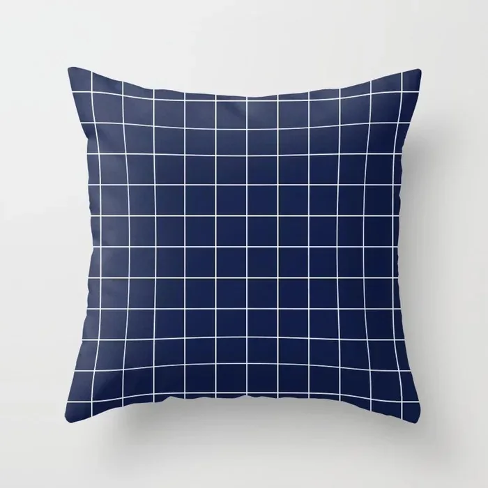Retro Plaid 07 Двусторонняя печать полиэстер Декоративная Подушка Чехол Белый Черный проверенный Красный Синий Подушка в клетку для стула чехол для дивана автомобиля дома - Цвет: Retro Plaid 07