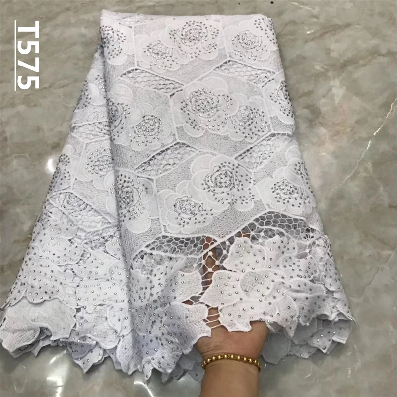 Африканская кружевная ткань белого цвета гипюровая 2019 высокое качество
