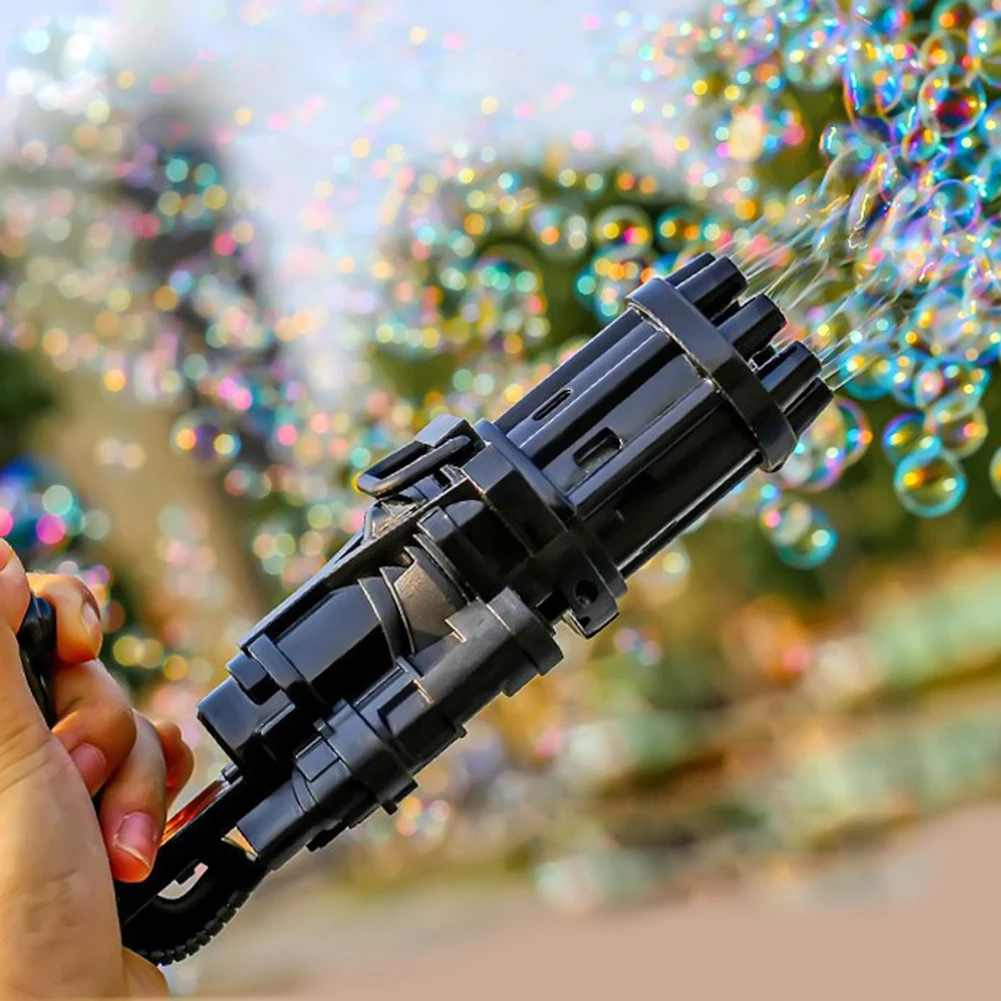 

Kids Automatic Gatling Bubble Gun Toys Summer Soap Water Bubble Machine 2-in-1 Electric Bubble Machine For Children Gift Toys