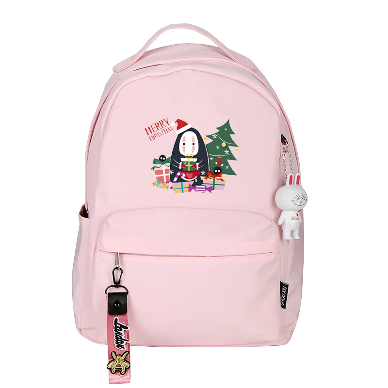 Рождественский рюкзак без лица для мужчин и женщин Kawaii розовые сумки на плечо