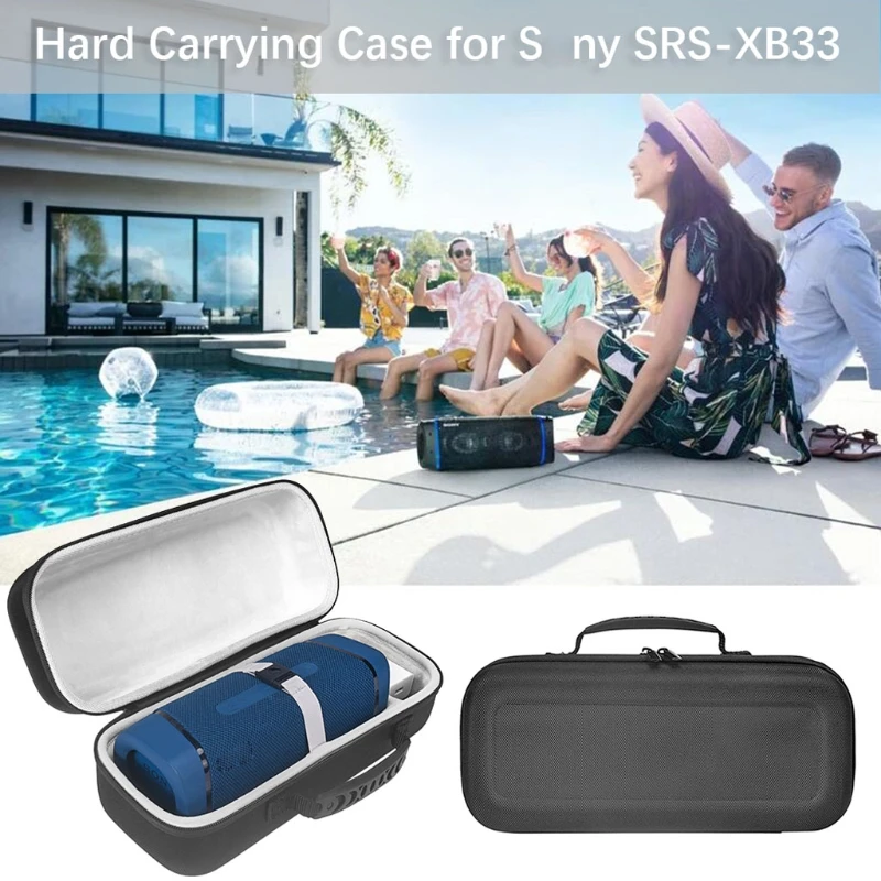 

Square Shockproof Bag Hard Cover Protective Case Box for Sony SRS-XB33 Extra BASS Wireless Bluetooth Speaker and Accessories