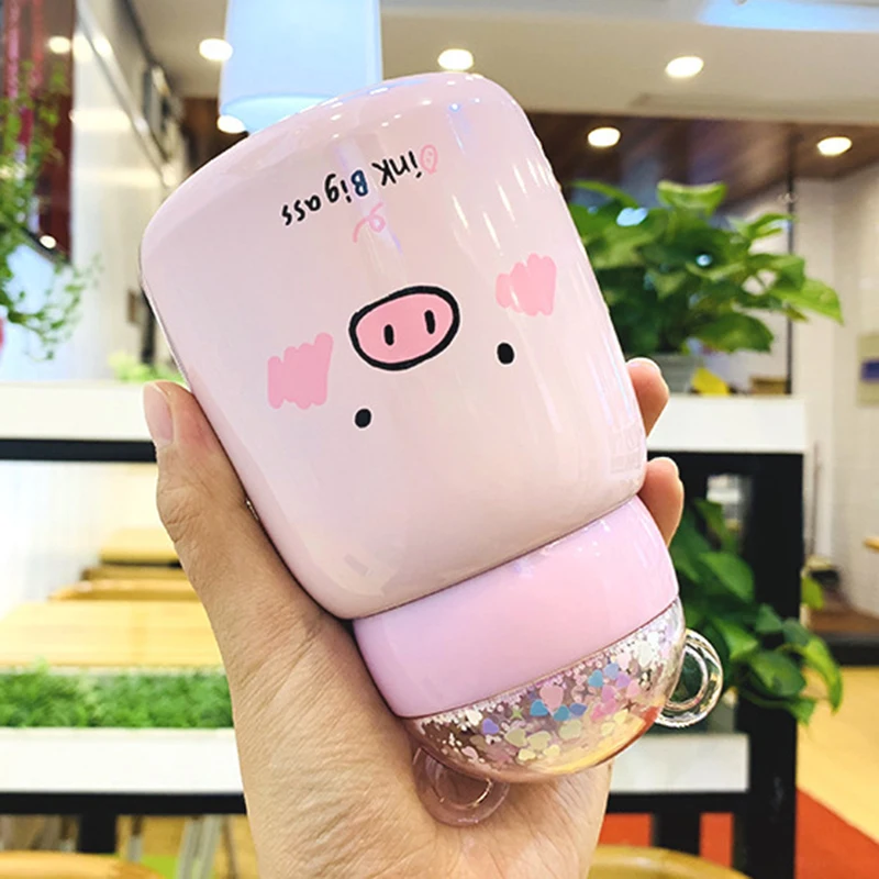 1 шт. Новый 300 мл мини с принтом &quotСвинка&quot из нержавеющей стали Термос мода