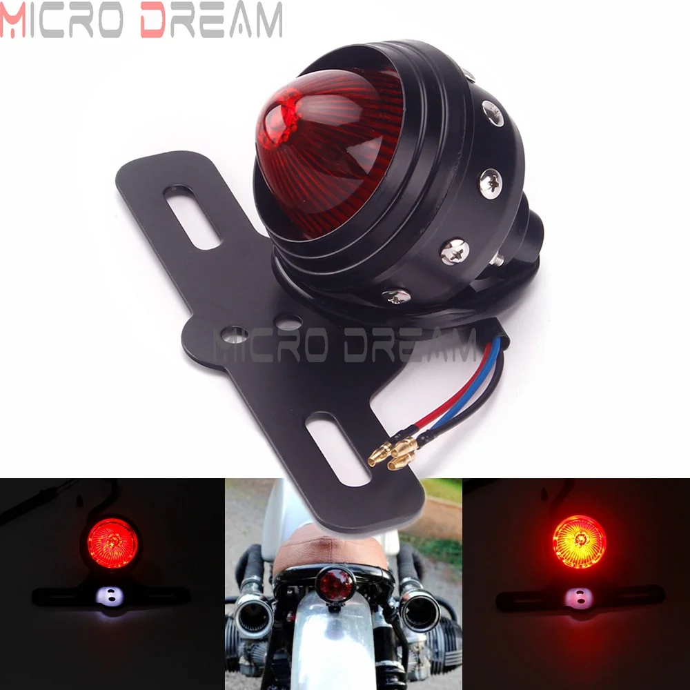 Светильник задний светодиодный стоп-сигнал в стиле ретро для мотоцикла номерной