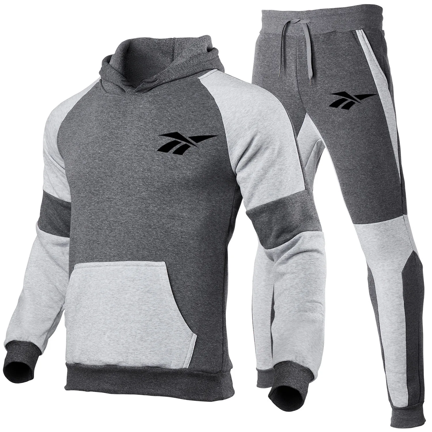 

Autumn Winter Tracksuit Men Two Piece Set Hoodie and Pants Casual Sportswear Jogging Fitness Pullover 2020