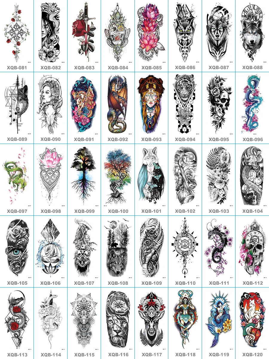 Большие тату-наклейки временная татуировка Лев король волк дракон тигр наклейка